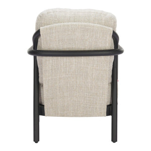 HomeRoots 25" Elegant Beige and Black Fabric Arm Chair – Modern Comfort, Durable Design for Home & Office 625669