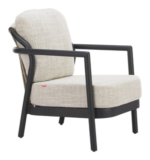 HomeRoots 25" Elegant Beige and Black Fabric Arm Chair – Modern Comfort, Durable Design for Home & Office 625669