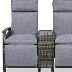 HomeRoots 24" Gray Metal Outdoor Accent Chair with Hidden Storage & Cushions for Comfort and Style 625688