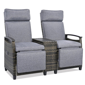 HomeRoots 24" Gray Metal Outdoor Accent Chair with Hidden Storage & Cushions for Comfort and Style 625688