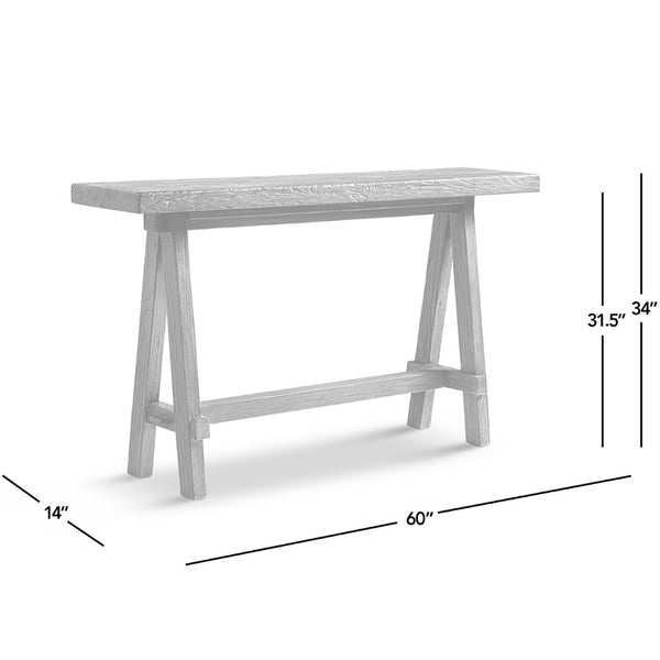 English Elm Hawthorne Reclaimed Elm Trestle Console Table Solid Wood Entryway Accent 60 Inch Brown B2719P474451