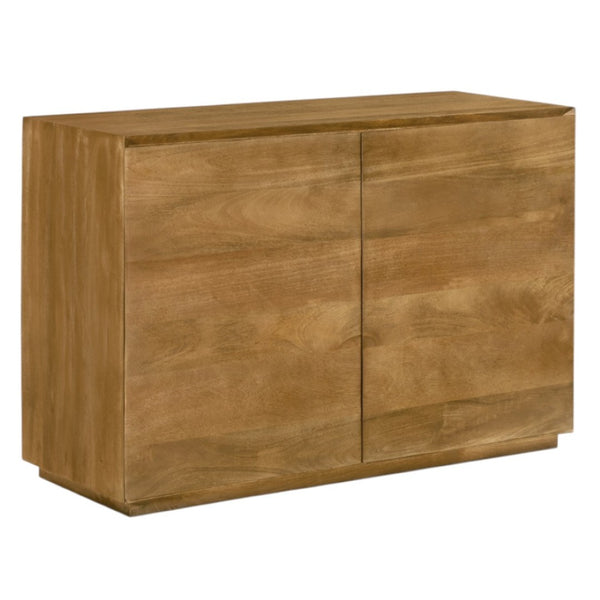 HomeRoots 48" Tan Distressed Solid Wood Sideboard with Soft-Close Doors - Stylish Storage & Versatile Design 625708
