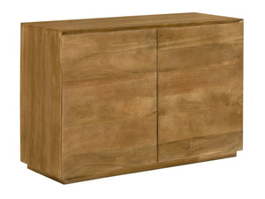 HomeRoots 48" Tan Distressed Solid Wood Sideboard with Soft-Close Doors - Stylish Storage & Versatile Design 625708