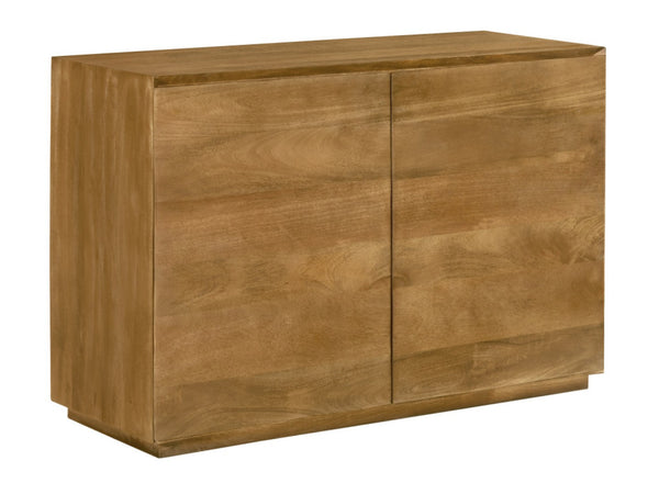 HomeRoots 48" Tan Distressed Solid Wood Sideboard with Soft-Close Doors - Stylish Storage & Versatile Design 625708