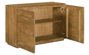 HomeRoots 48" Tan Distressed Solid Wood Sideboard with Soft-Close Doors - Stylish Storage & Versatile Design 625708