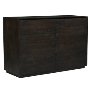 HomeRoots 48" Solid Wood Sideboard with Soft-Close Doors – Stylish Dark Brown Distressed Finish for Versatile Storage 625709