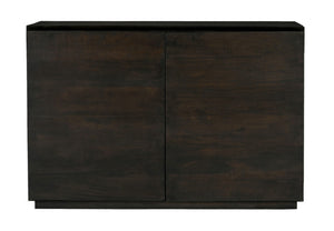 HomeRoots 48" Solid Wood Sideboard with Soft-Close Doors – Stylish Dark Brown Distressed Finish for Versatile Storage 625709