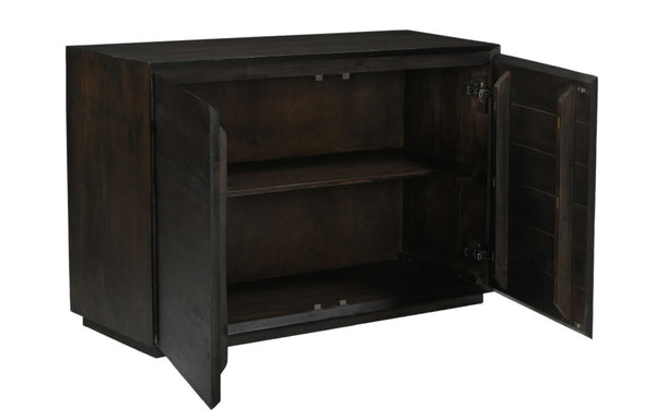 HomeRoots 48" Solid Wood Sideboard with Soft-Close Doors – Stylish Dark Brown Distressed Finish for Versatile Storage 625709