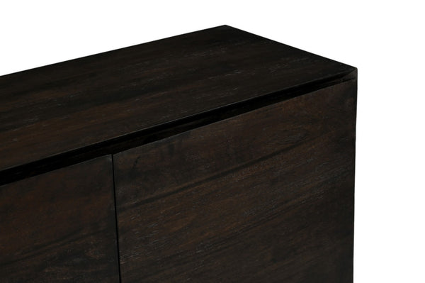 HomeRoots 48" Solid Wood Sideboard with Soft-Close Doors – Stylish Dark Brown Distressed Finish for Versatile Storage 625709