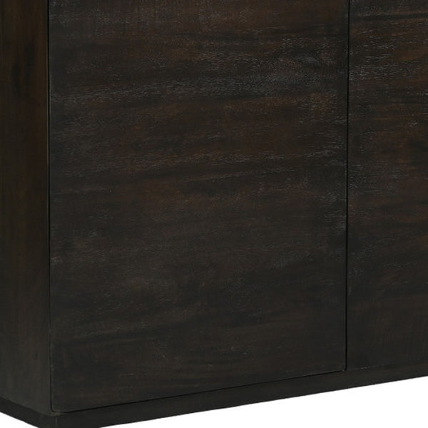 HomeRoots 48" Solid Wood Sideboard with Soft-Close Doors – Stylish Dark Brown Distressed Finish for Versatile Storage 625709