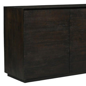 HomeRoots 48" Solid Wood Sideboard with Soft-Close Doors – Stylish Dark Brown Distressed Finish for Versatile Storage 625709