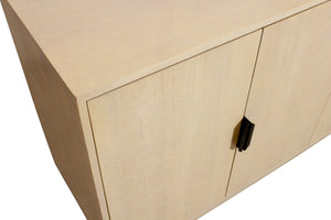 HomeRoots 72" Natural Distressed Solid Wood Sideboard with Geometric Carvings & Versatile Storage Solutions 625711