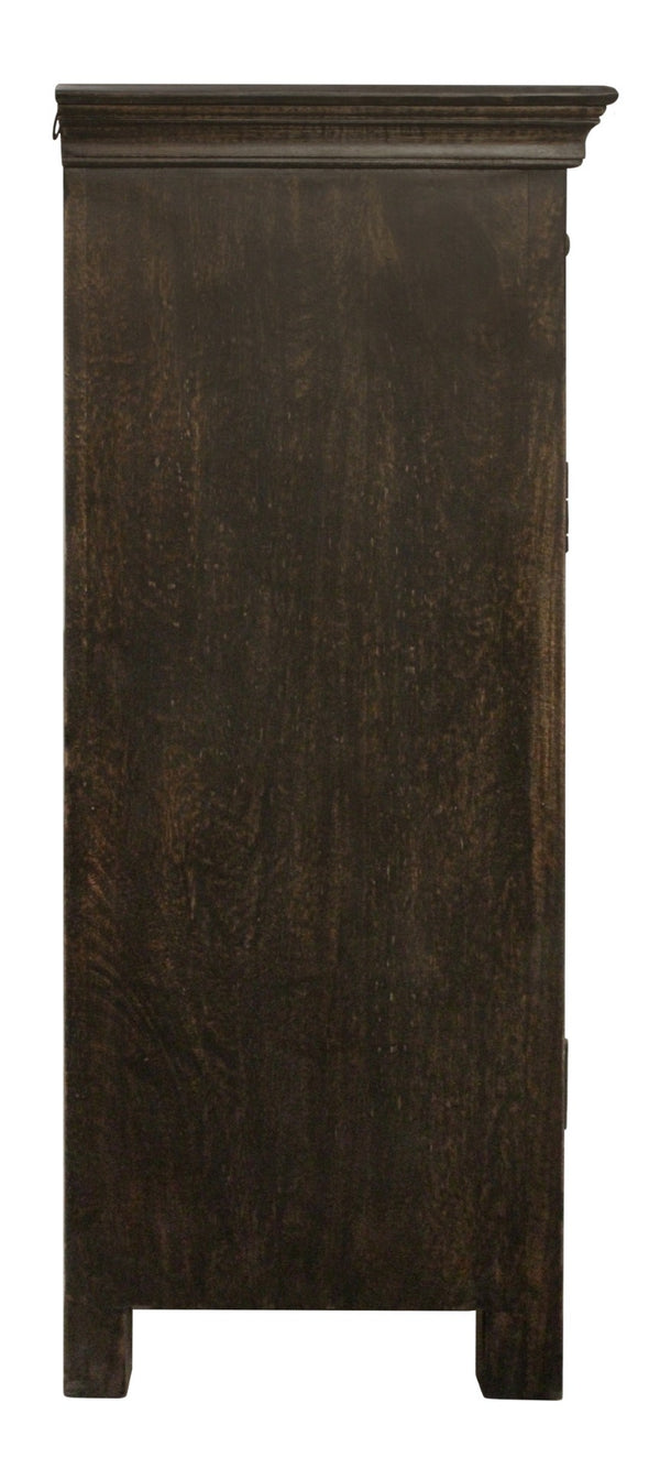 HomeRoots 72" Black Distressed Solid Wood Carved Floral Sideboard – Elegant Storage Solution for Any Room 625718