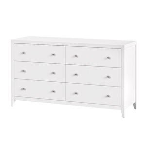 Butler Specialty Butler sleek 6-drawer dresser 60" W — durable lacquer finish, soft-close drawers, modern storage solution White 6257304