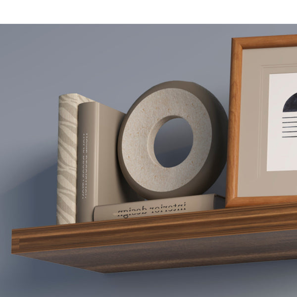 English Elm Walnut Floating Shelf with Concealed Mounting, Classic Walnut Grain Finish for Modern Rustic Display B062P373796