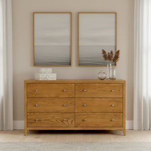 Butler Specialty Butler sleek 6-drawer dresser 60" W — durable lacquer finish, soft-close drawers, modern storage solution Natural 6257452