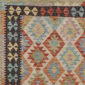 HomeRoots 9' X 12' Vibrant Rust Gold Orange Tribal Area Rug - Washable, Durable, Indoor/Outdoor Versatile Style 625754