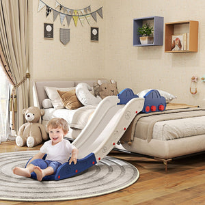 English Elm Qaba 63 Inch Hdpe Indoor Toddler Slide Attaches to Sofa or Bed Safe Fun Blue W2225P249781