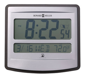 Hekman Furniture 625780 Radio-controlled Digital Wall Clock - Charcoal & Silver, Large Display, Alarm & More!  Nikita Wall Clock 625780