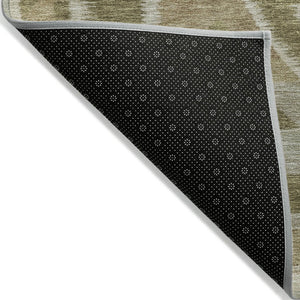 HomeRoots 8' X 10' Durable Linen Ivory and Brown Tribal Washable Area Rug for Indoor & Outdoor Use 625795