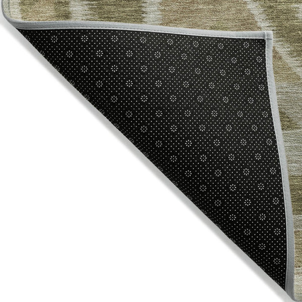 HomeRoots 9' x 12' Washable Linen Ivory & Brown Tribal Area Rug - Durable, Stylish, Indoor/Outdoor Versatility! 625796