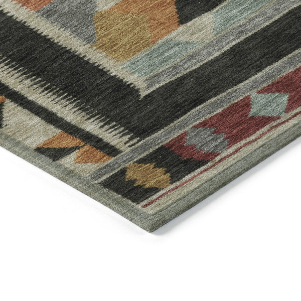HomeRoots 8' X 10' Bold Red Gold Gray Tribal Washable Area Rug for Indoor/Outdoor Spaces - Stylish & Durable! 625801