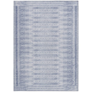 HomeRoots 5' Modern Blue and Ivory Geometric Area Rug – Indoor/Outdoor, Washable, Durable & Stylish Design! 625805
