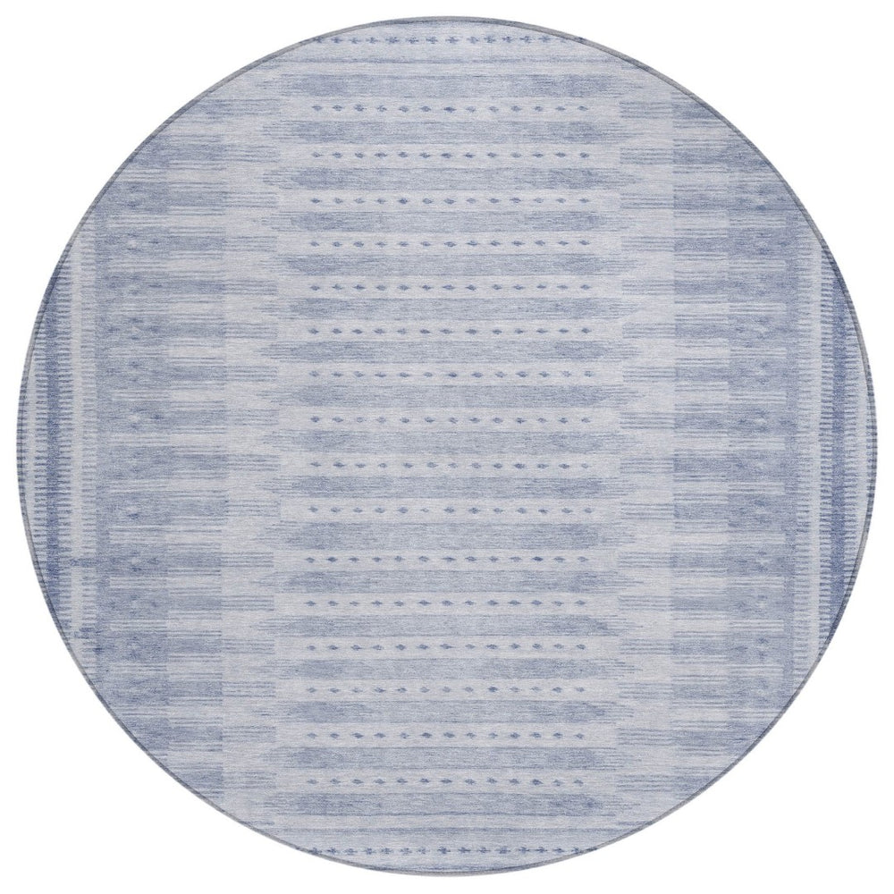 HomeRoots 8' Blue Geometric Indoor Outdoor Area Rug - Stylish, Durable, Washable for Modern Spaces & Patios 625806