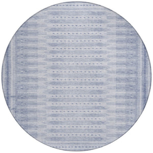 HomeRoots 8' Blue Geometric Indoor Outdoor Area Rug - Stylish, Durable, Washable for Modern Spaces & Patios 625806