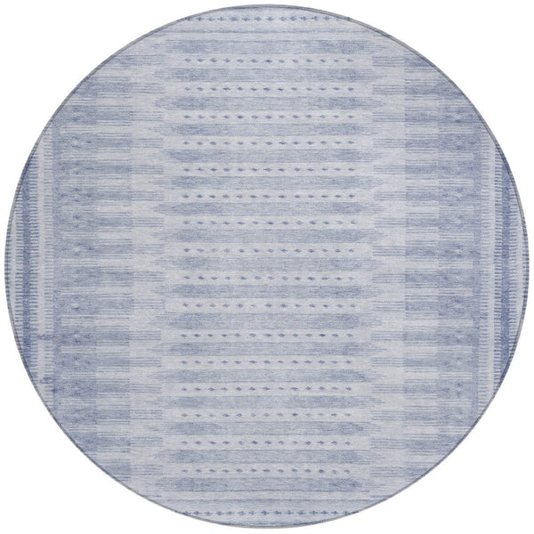 HomeRoots 8' Blue Geometric Indoor Outdoor Area Rug - Stylish, Durable, Washable for Modern Spaces & Patios 625806