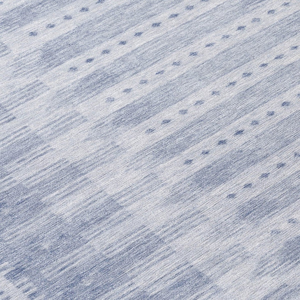 HomeRoots 8' Blue Geometric Indoor Outdoor Area Rug - Stylish, Durable, Washable for Modern Spaces & Patios 625806