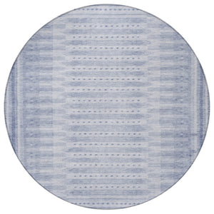 HomeRoots 8' Blue Geometric Indoor Outdoor Area Rug - Stylish, Durable, Washable for Modern Spaces & Patios 625806