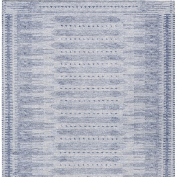 HomeRoots 9' X 12' Blue and Ivory Geometric Area Rug - Durable, Washable, Stylish for Indoor and Outdoor Use! 625808