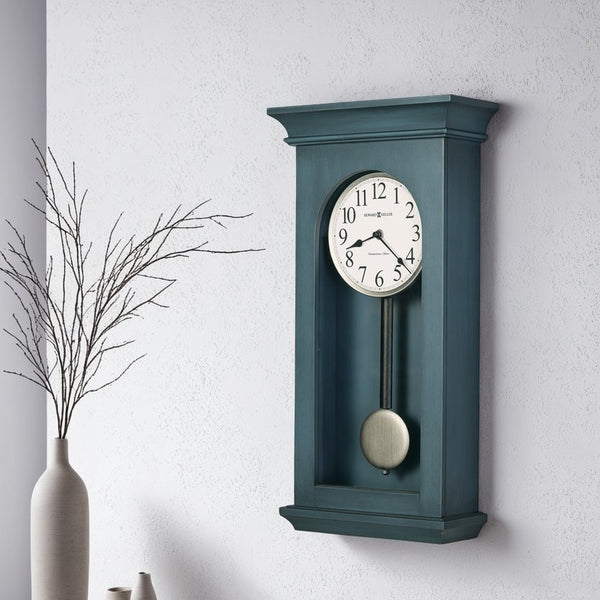 Hekman Furniture 625810 Loreen Wall Clock - Antique Ocean Blue Finish, Westminster Chimes & Elegant Pendulum Design  Loreen Wall Clock 625810