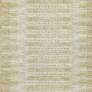 HomeRoots 5' Gold and Beige Geometric Washable Area Rug - Durable, Stylish Indoor/Outdoor Accent for All Spaces 625811