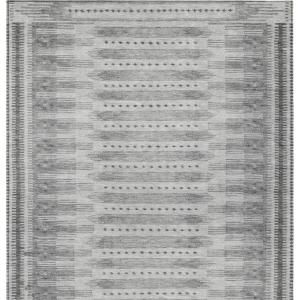 HomeRoots 10' X 14' Stylish Gray & Silver Geometric Area Rug – Durable, Washable Indoor/Outdoor Comfort! 625821