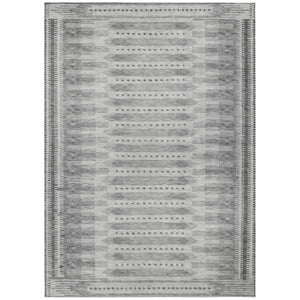 HomeRoots 10' X 14' Stylish Gray & Silver Geometric Area Rug – Durable, Washable Indoor/Outdoor Comfort! 625821