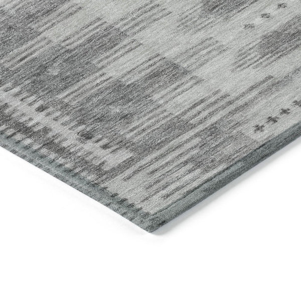 HomeRoots 10' X 14' Stylish Gray & Silver Geometric Area Rug – Durable, Washable Indoor/Outdoor Comfort! 625821