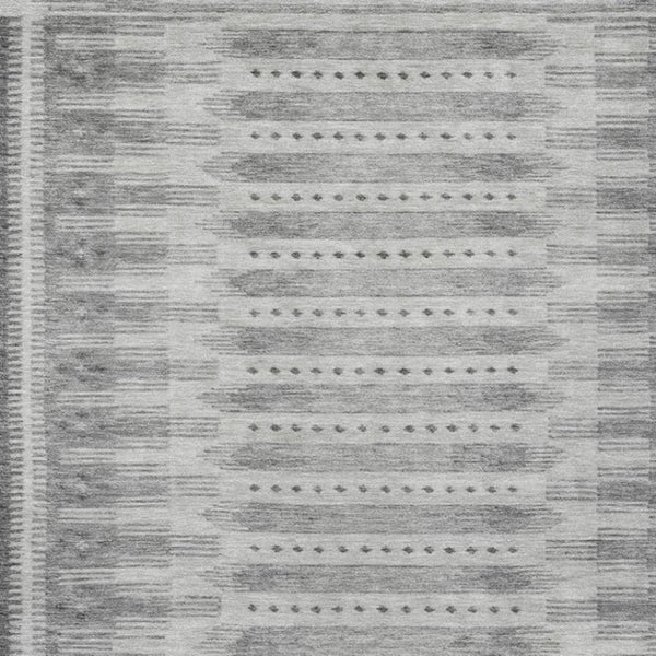HomeRoots 10' X 14' Stylish Gray & Silver Geometric Area Rug – Durable, Washable Indoor/Outdoor Comfort! 625821