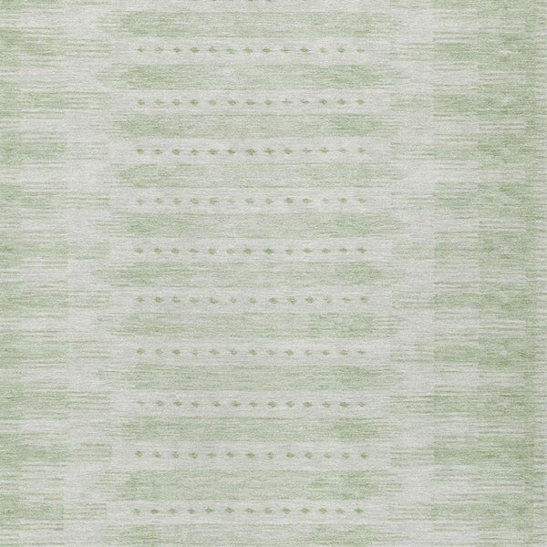 HomeRoots 5' Geometric Sage and Ivory Area Rug - Washable, Stylish, Durable for Indoor and Outdoor Use! 625829