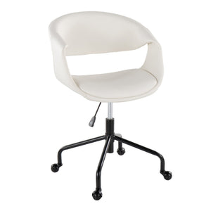 English Elm Task Chair with Chrome Five Star Base Grey Fabric Seat for Modern Home Office Use Black,White B202P474192