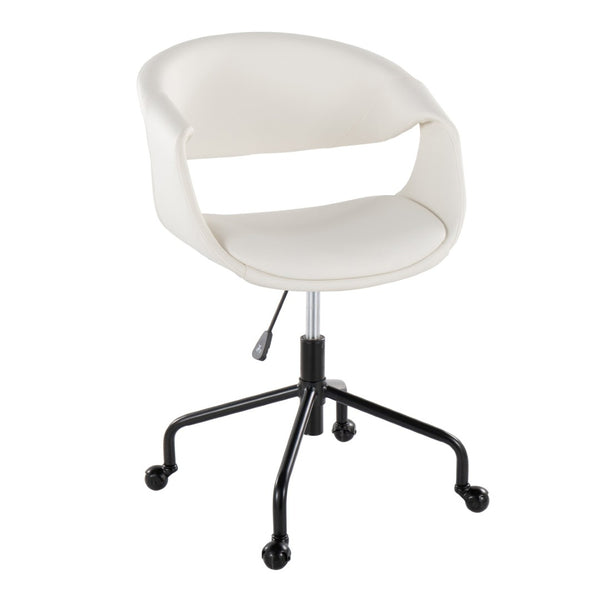 English Elm Task Chair with Chrome Five Star Base Grey Fabric Seat for Modern Home Office Use Black,White B202P474192