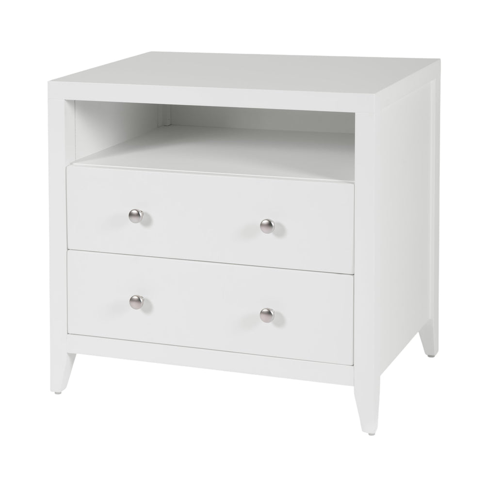Butler Dana Modern Wood Nightstand with Two Drawers & Open Shelf for Stylish Bedroom Storage