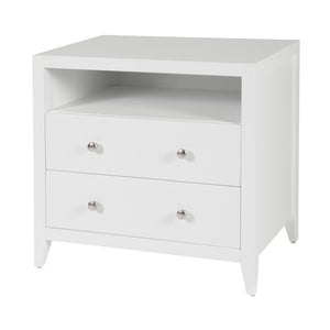 Butler Dana Modern Wood Nightstand with Two Drawers & Open Shelf for Stylish Bedroom Storage
