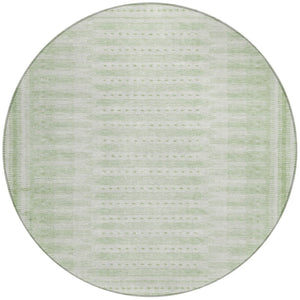 HomeRoots 8' Sage and Ivory Round Geometric Rug - Stylish, Washable Indoor/Outdoor Area Rug for High-Traffic Spaces 625830