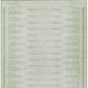 HomeRoots 8' X 10' Sage Geometric Indoor Outdoor Area Rug - Stylish, Washable, Durable for High-Traffic Spaces 625831