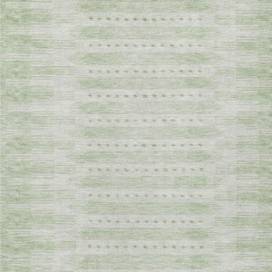 HomeRoots 9' X 12' Sage and Ivory Geometric Area Rug - Stylish, Washable, Stain-Resistant for Indoor & Outdoor Use 625832