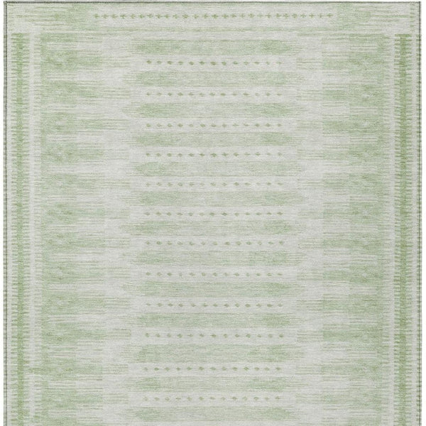 HomeRoots 10' X 14' Sage Geometric Area Rug - Washable, Durable, Indoor/Outdoor, Ideal for High-Traffic Homes 625833