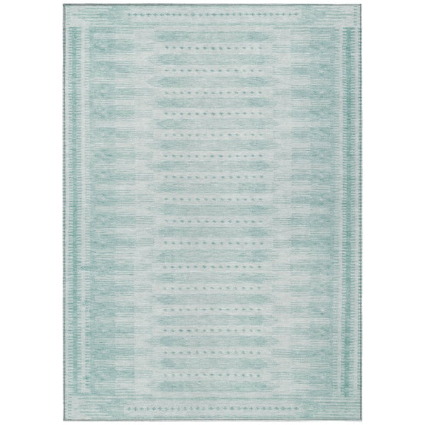 HomeRoots 5' X 8' Turquoise & Aqua Geometric Rug – Stylish, Washable Indoor/Outdoor Area Rug for All Spaces 625841