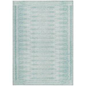HomeRoots 5' X 8' Turquoise & Aqua Geometric Rug – Stylish, Washable Indoor/Outdoor Area Rug for All Spaces 625841